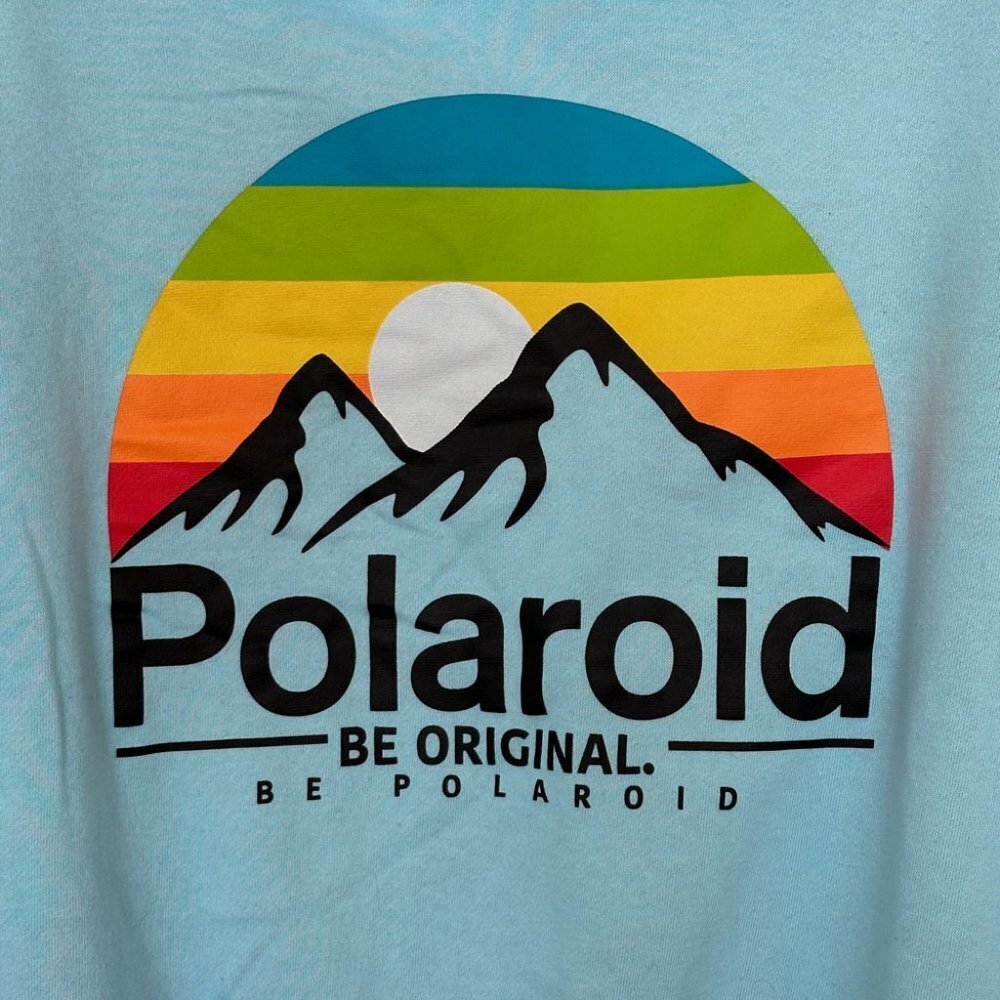 Polaroid Aqua Blue Hoodie Sweatshirt, Size XL - Picture 3 of 4